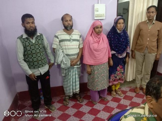 Four illegally entered Bangladesh Nationals detained by BSF in Kailashahar with Fake Adhaar, Voter ID Cards